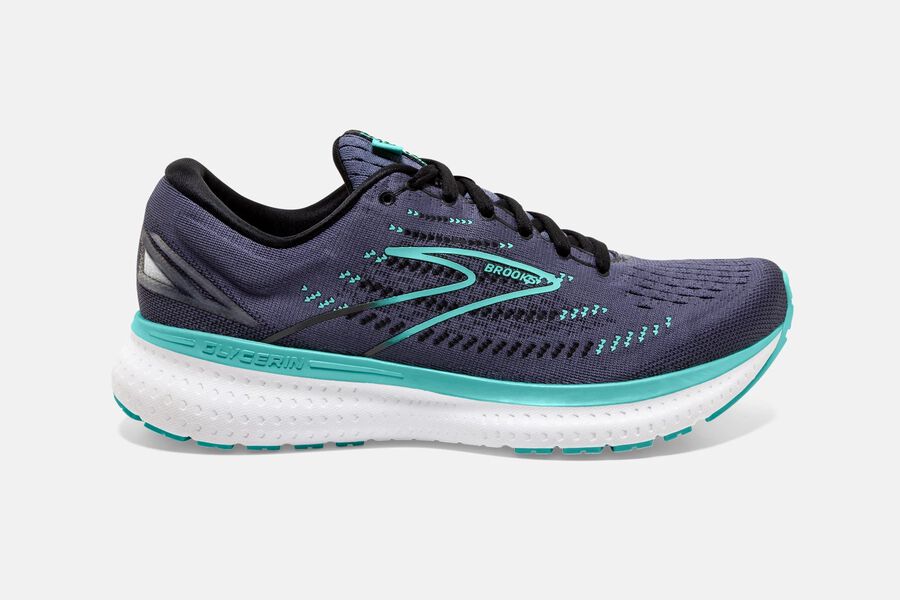 Glycerin 19 Road Brooks Running Shoes NZ Womens - Dark Grey/Blue - VOLCZK-507